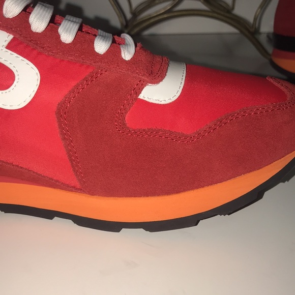 OPP FRANCE LACE UP SUEDE SNEAKERS RED - Picture 7 of 16